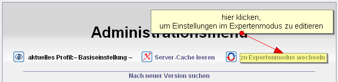Link: zu Expertenmodus wechseln